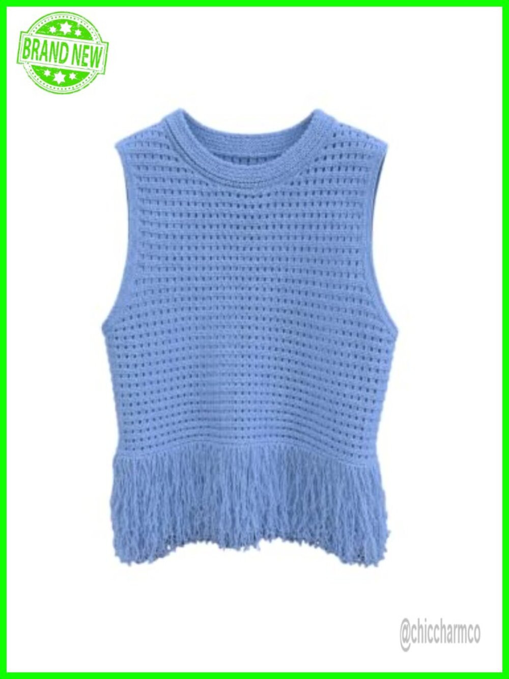 Fringe Sweater Vest Sleeveless Knit Tank Top Boho Summer Trendy